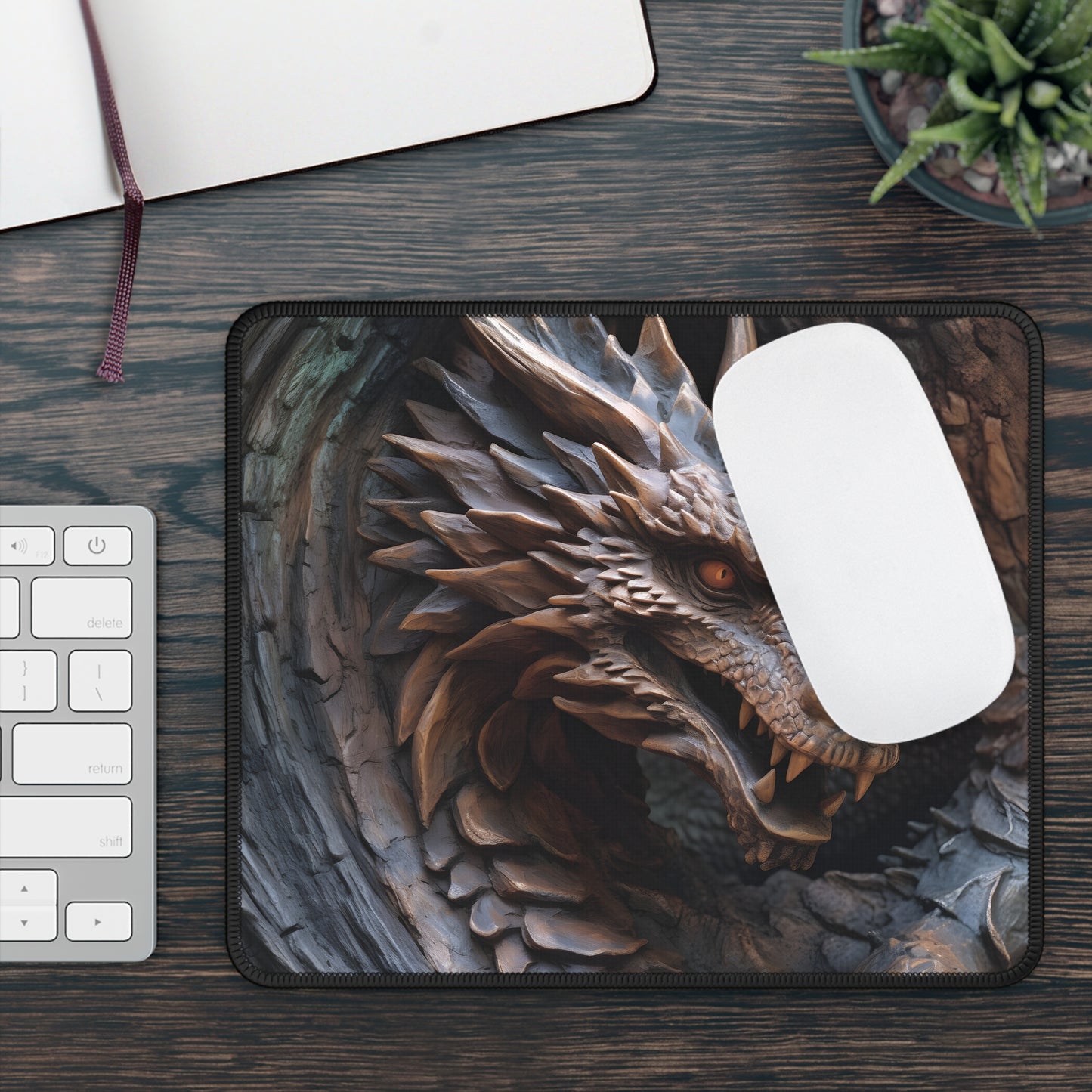 Stone Dragon Guardian Mouse Pad