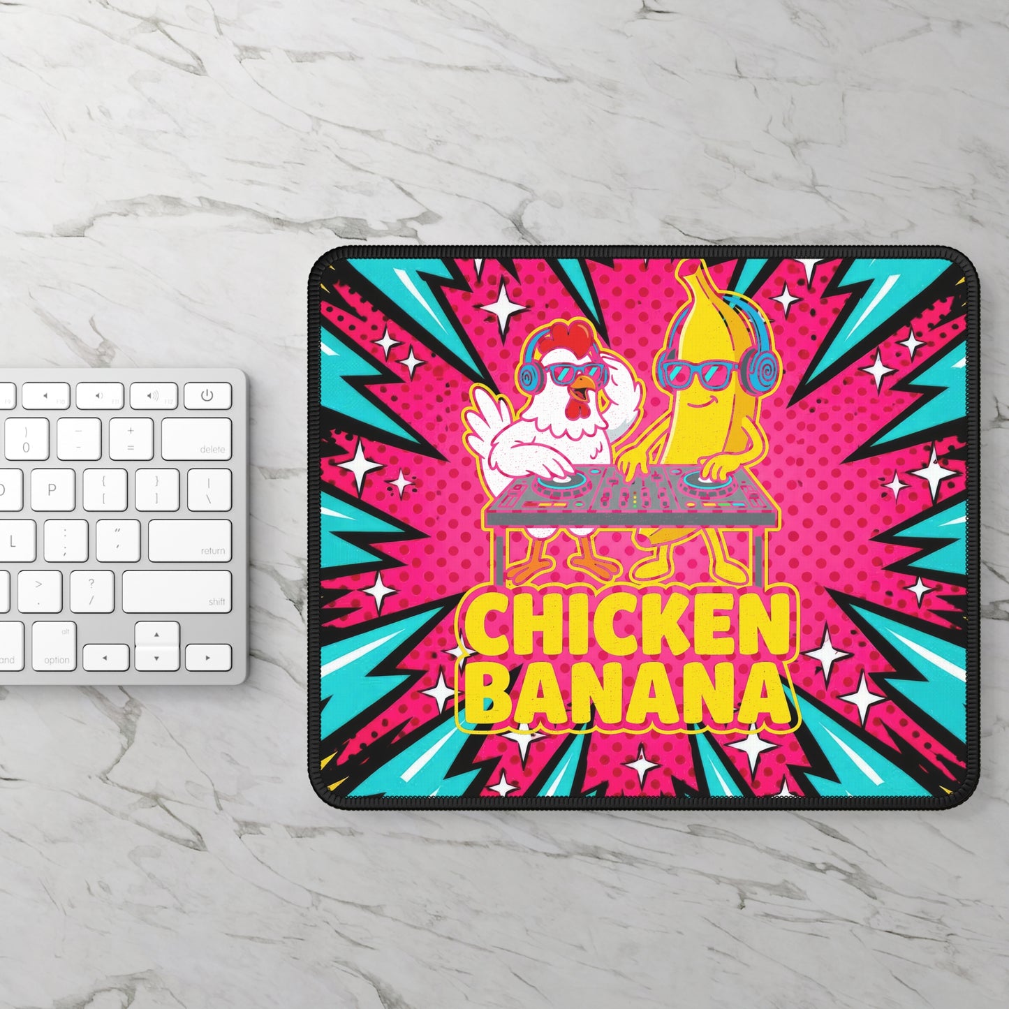 Chicken Banana DJ Mouse Pad