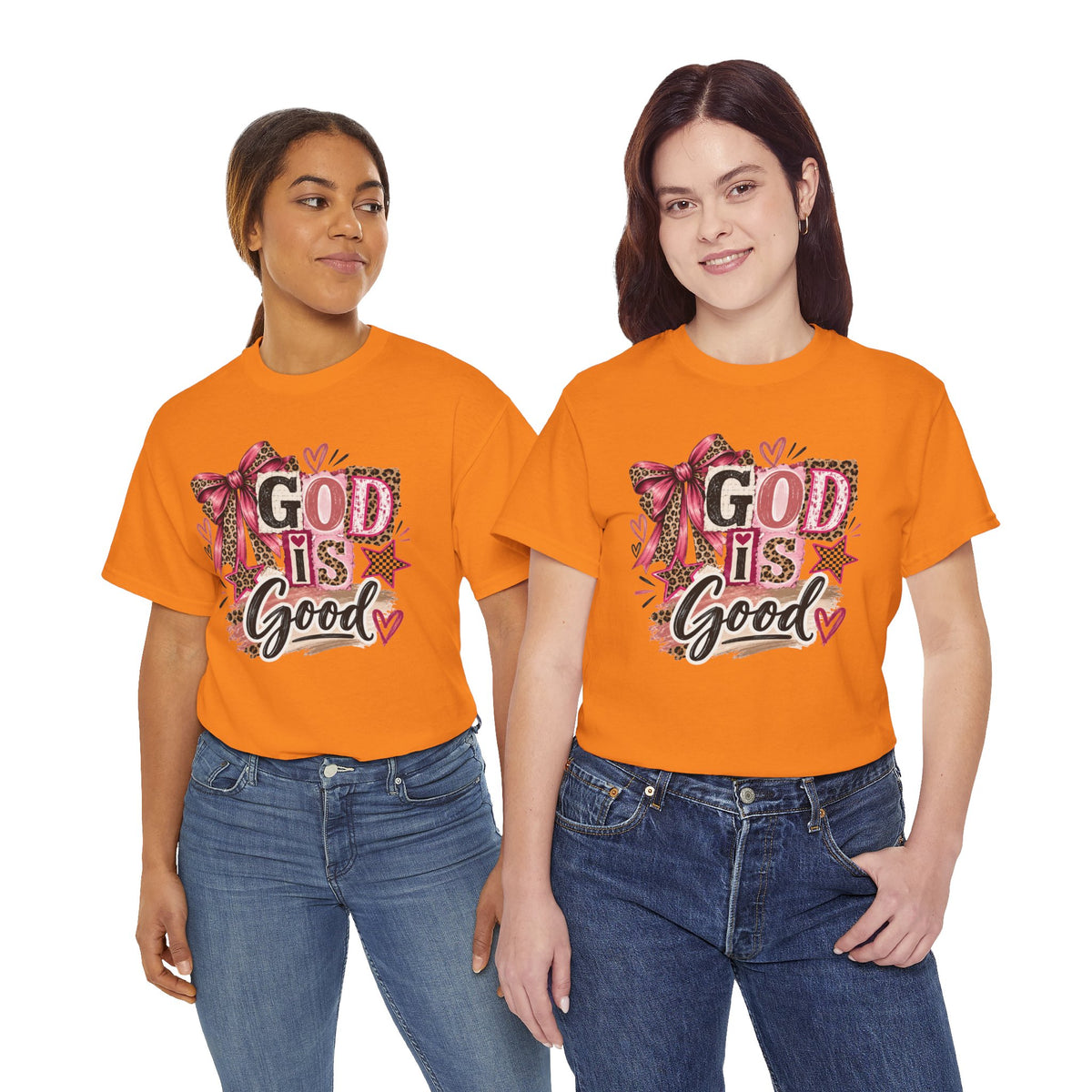 God Is Good Leopard Bow Christian T-Shirt