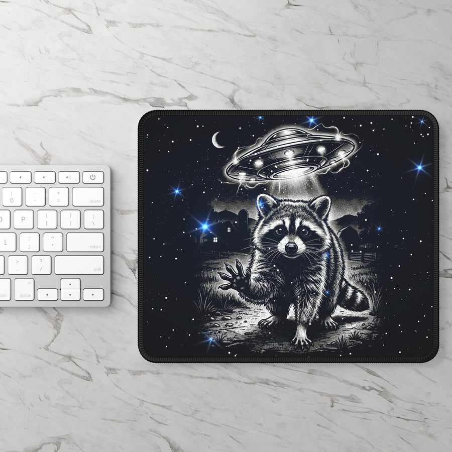 UFO Abduction Raccoon Mouse Pad