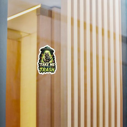 Take Me to Your Trash Raccoon UFO Kiss-Cut Vinyl Sticker