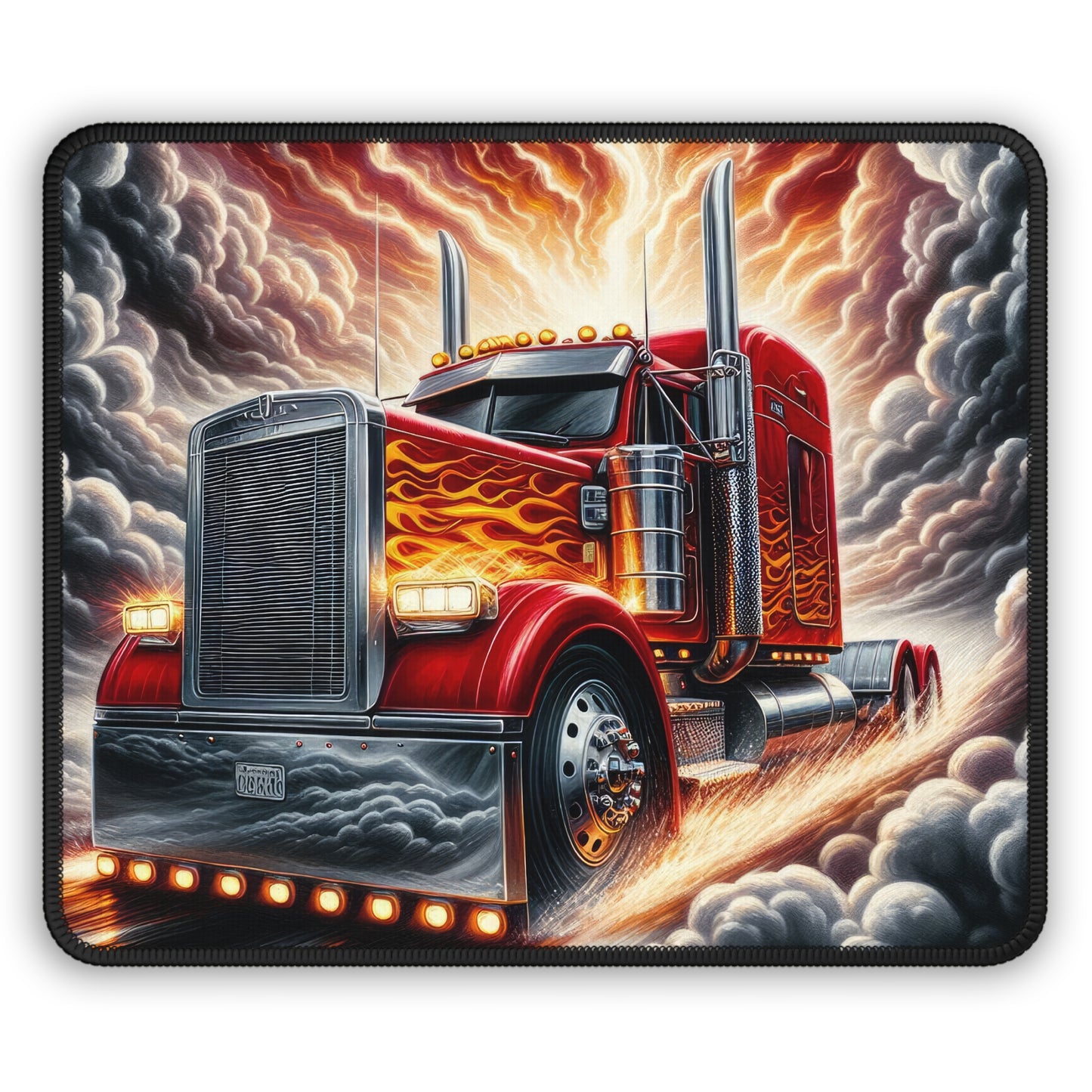 Blazing Big Rig Mouse Pad