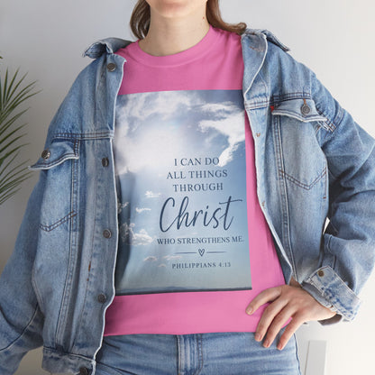 Through Christ Philippians 4:13 Christian T-Shirt