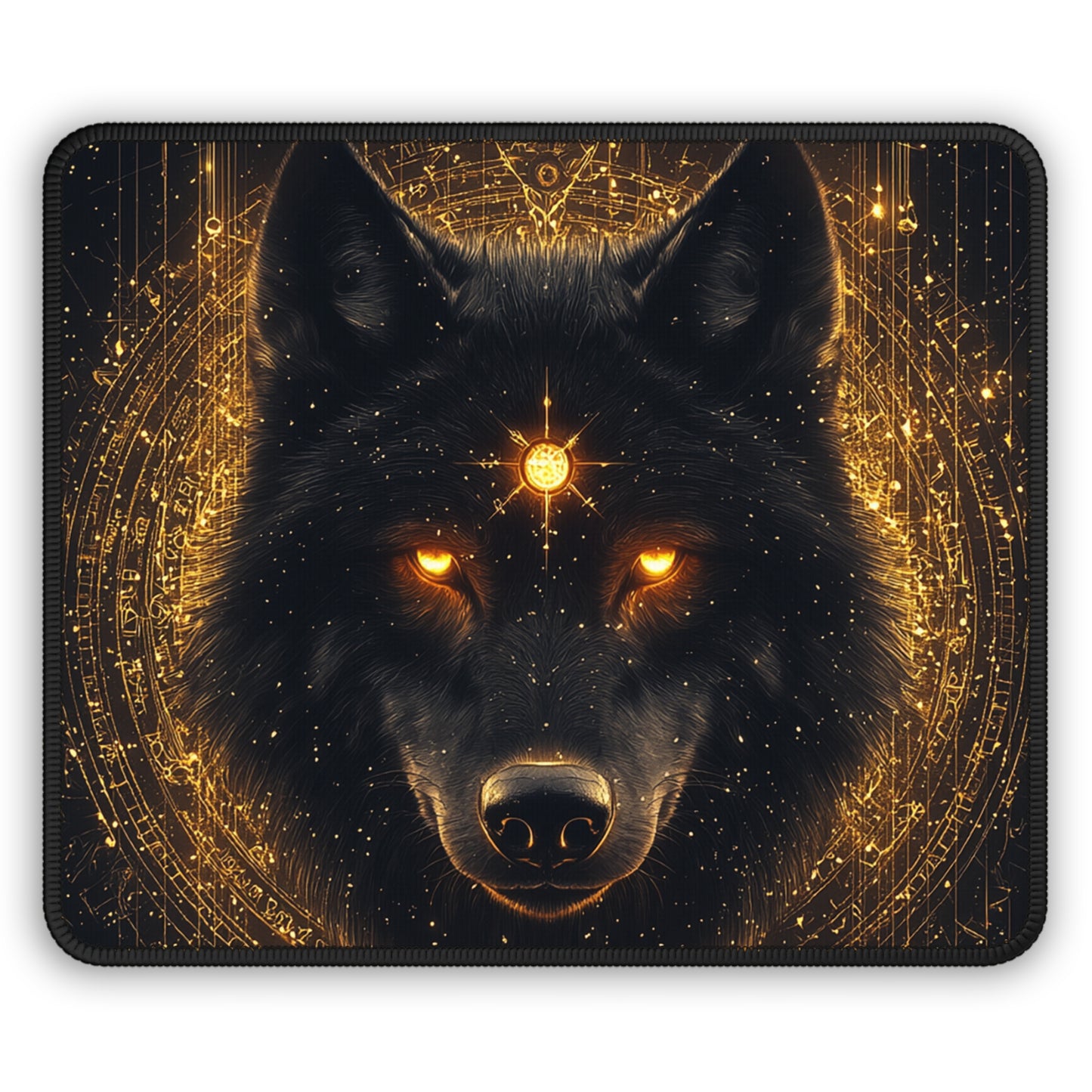 Celestial Wolf Guardian Mouse Pad