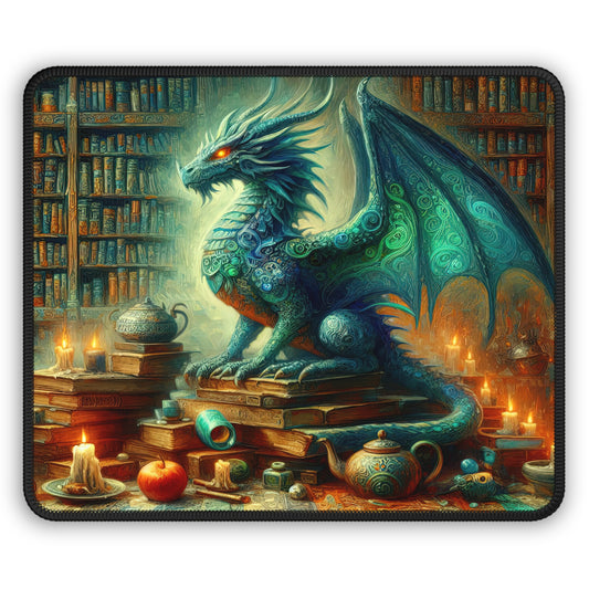 Eldritch Library Dragon Mouse Pad