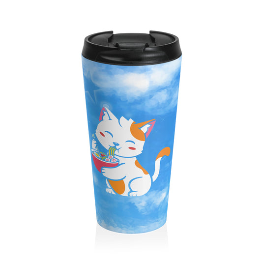 Ramen Cat Stainless Steel Travel Mug – 15oz