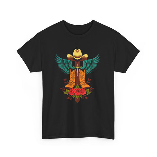 Cowboy Angel Shirt – Western Wings and Roses Tee