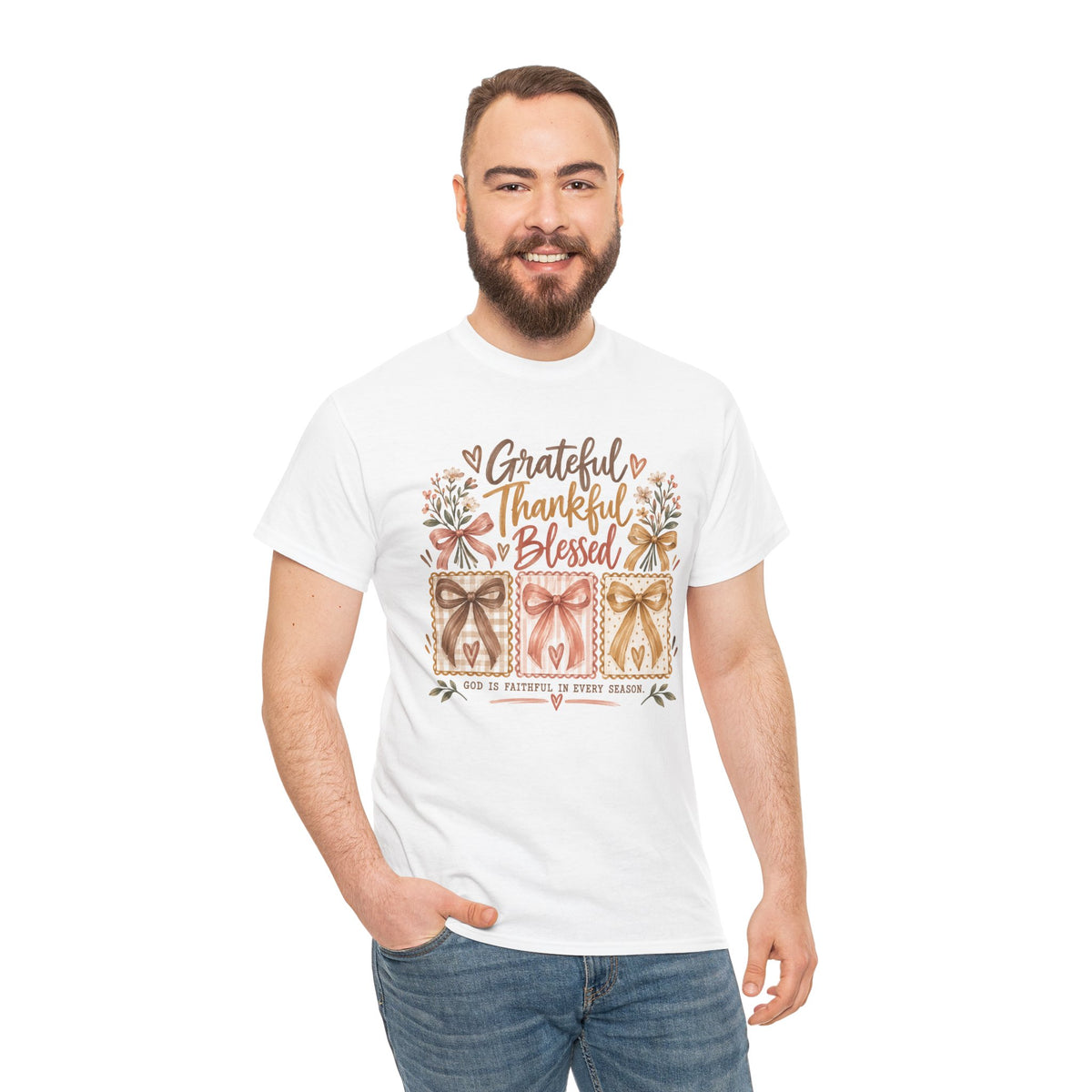 Grateful Thankful Blessed Christian T-Shirt