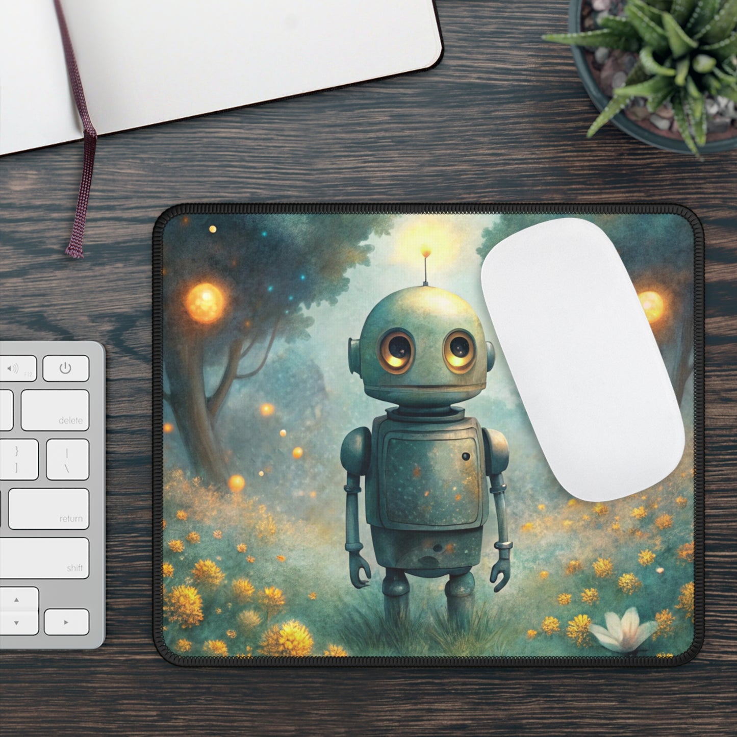 Firefly Forest Robot Mouse Pad