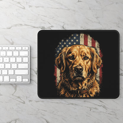 Patriotic Golden Retriever Mouse Pad