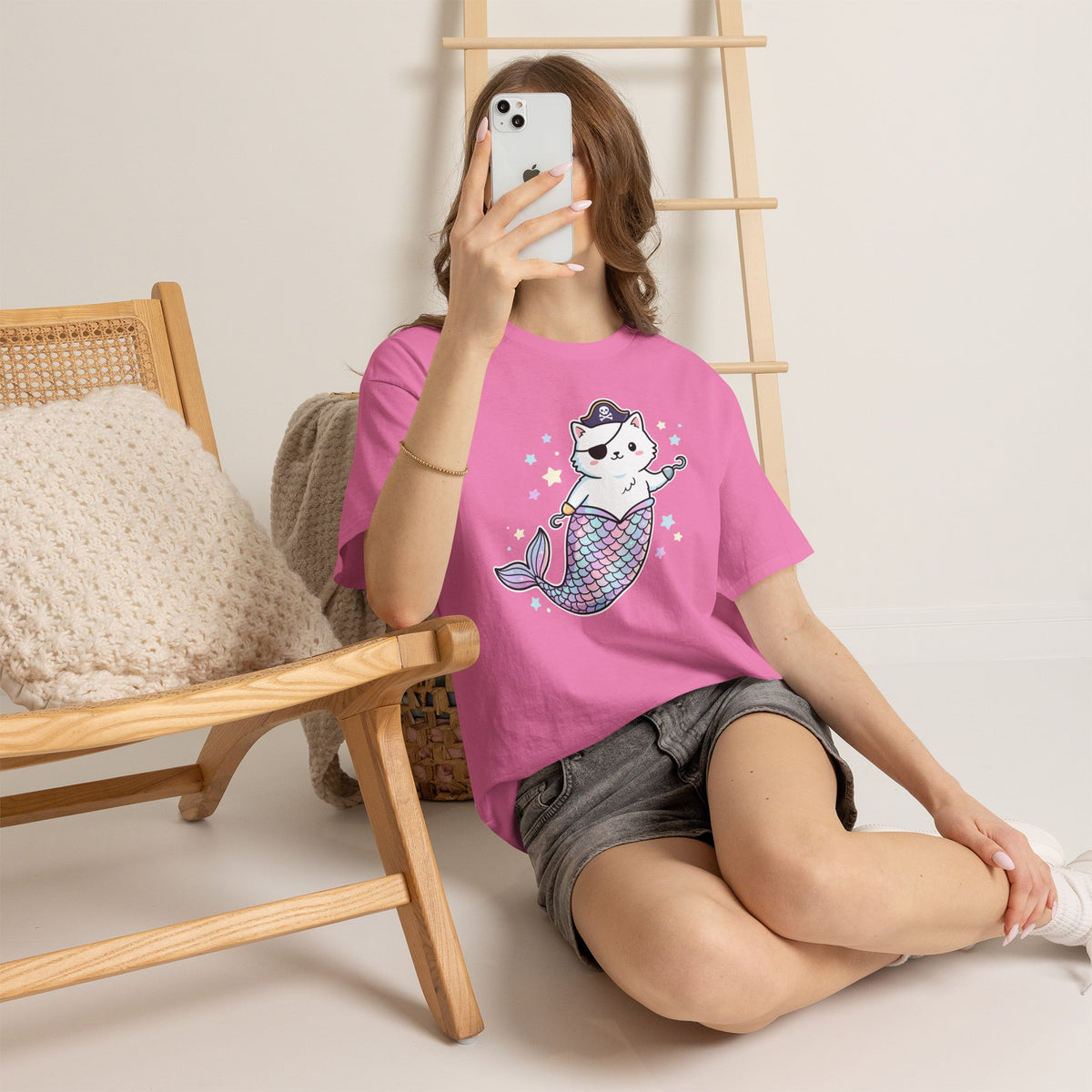 Pirate Mermaid Cat T-Shirt