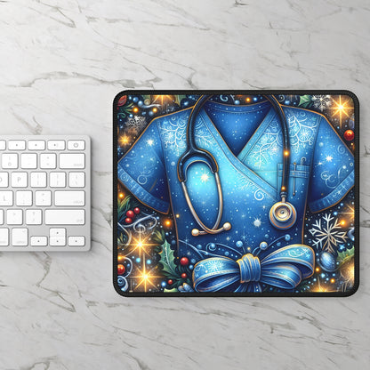 Winter Caregiver Scrubs Mouse Pad