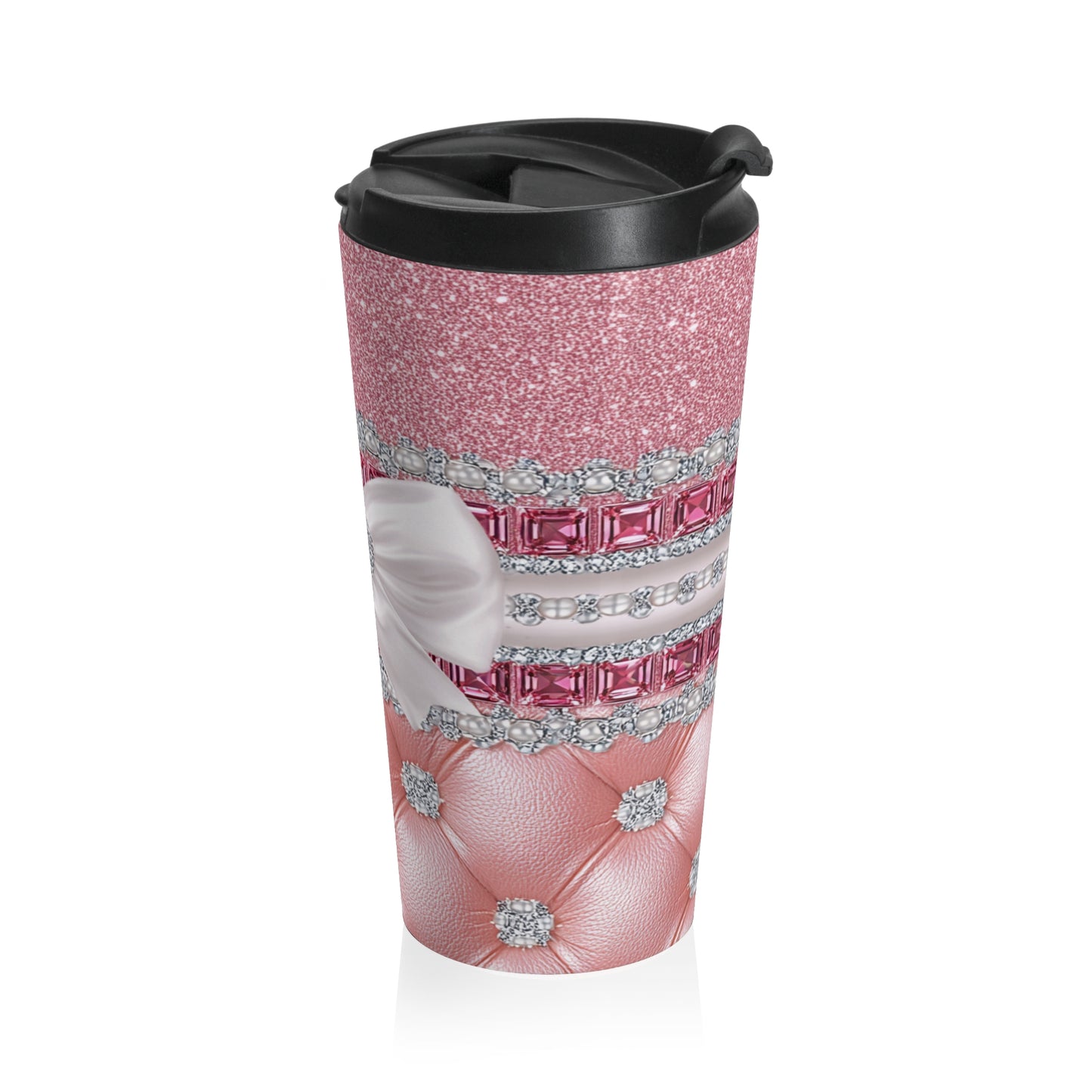 Pink Glam Bow Travel Mug