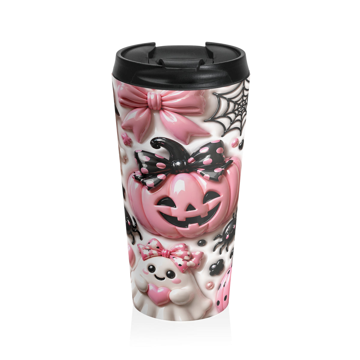 Pink Boo Crew Halloween Stainless Steel Travel Mug