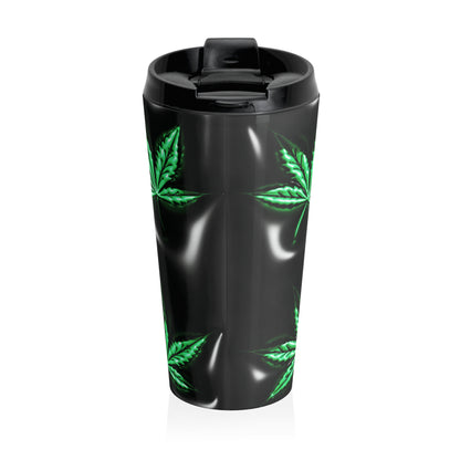 Neon Leaf Mug – 15oz Stainless Steel Travel Cup