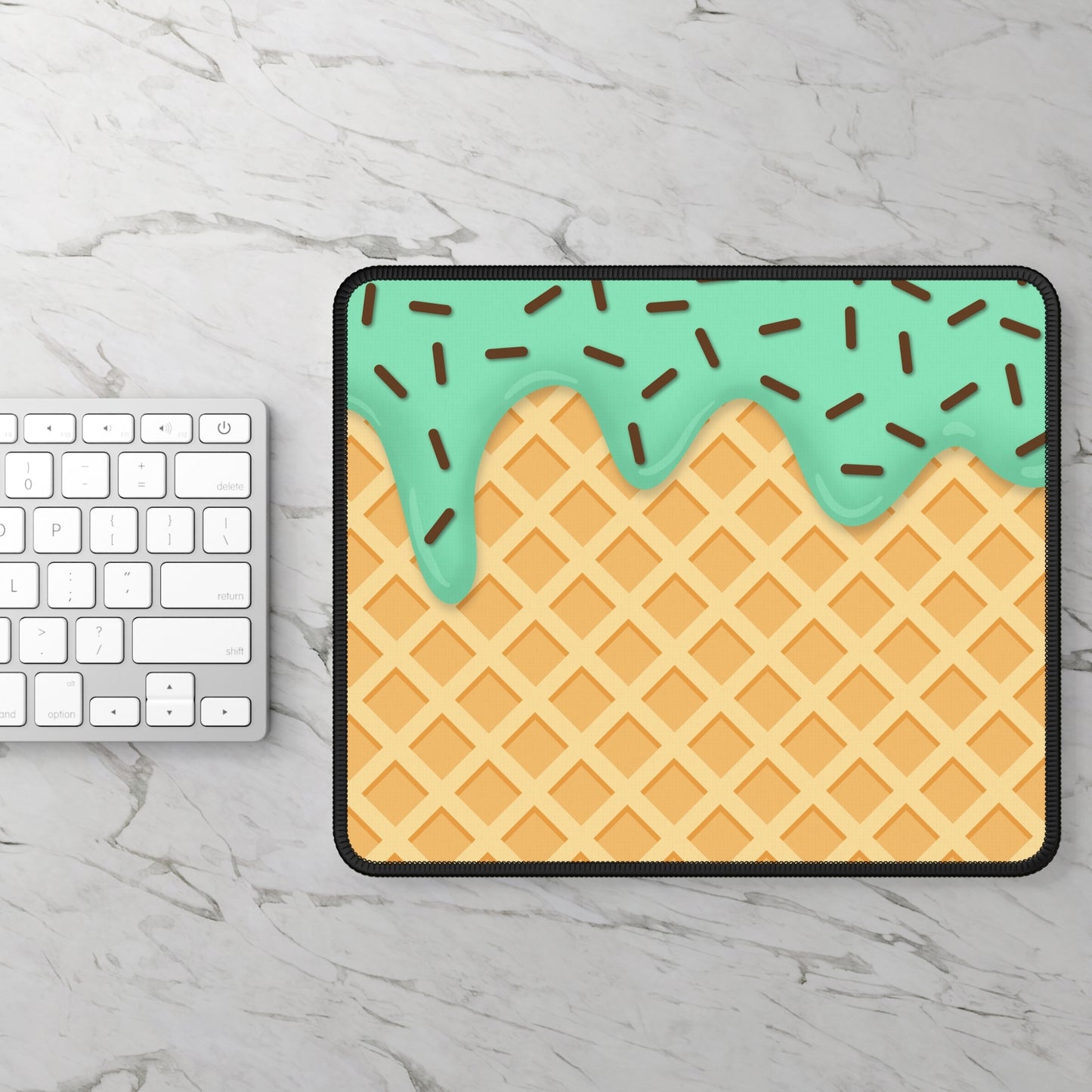 Mint Chocolate Chip Waffle Mouse Pad