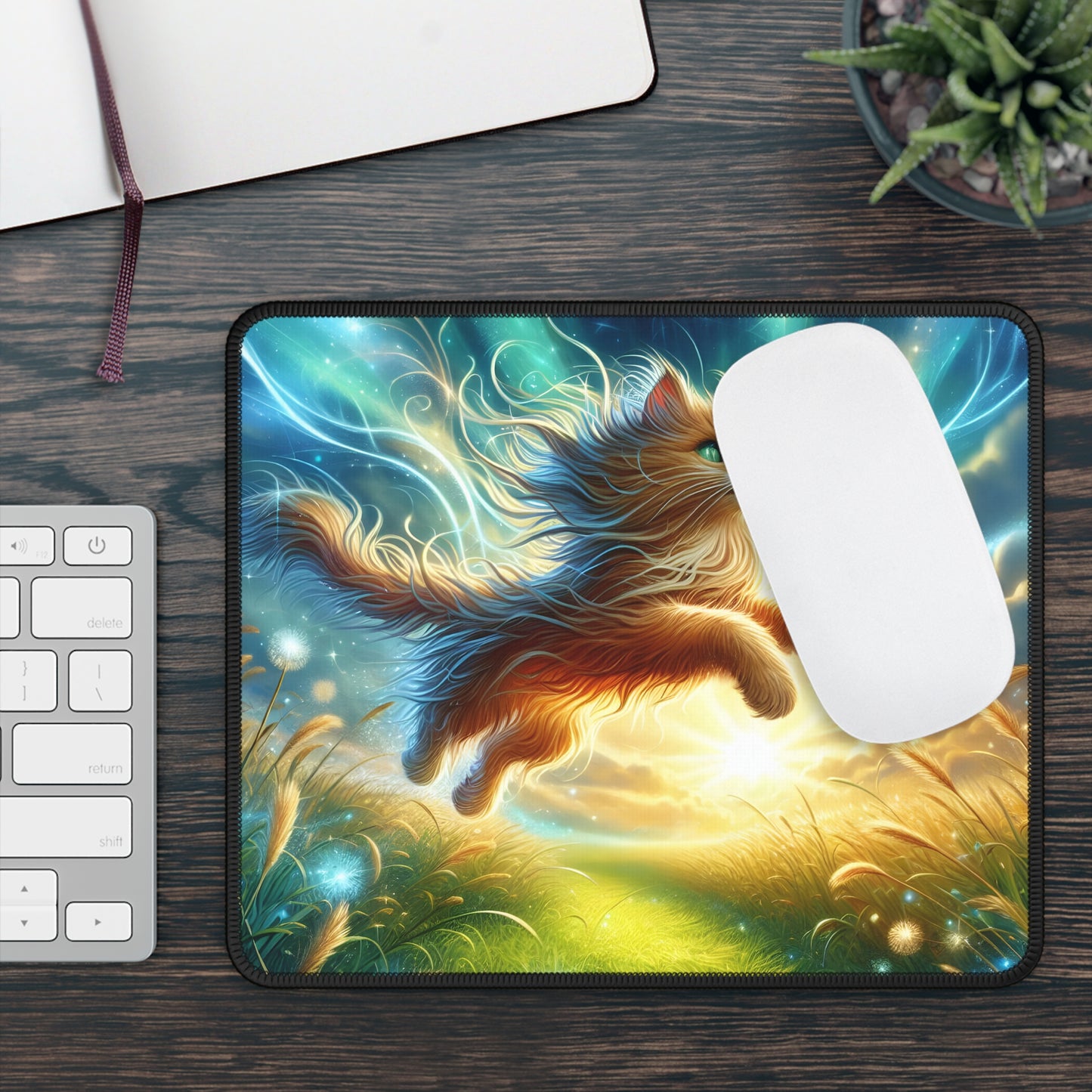 Sunlit Meadow Cat Mouse Pad