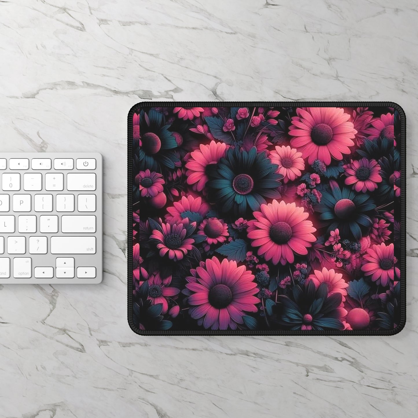 Midnight Bloom Floral Mouse Pad
