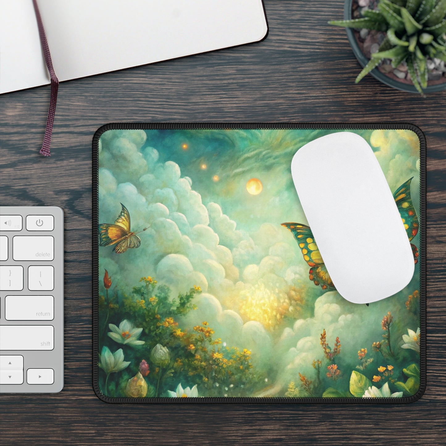 Moonlit Butterfly Dream Mouse Pad