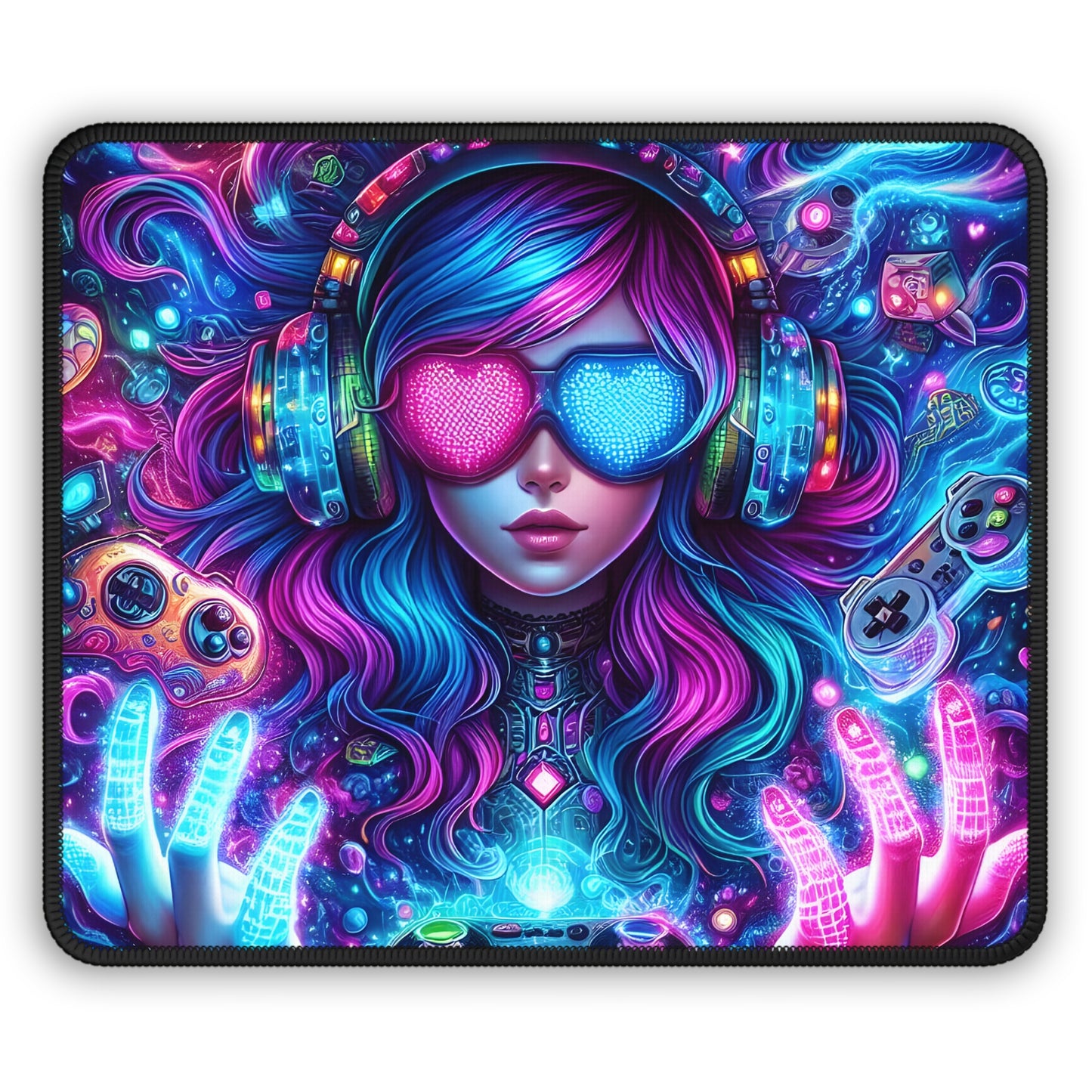 Neon Dreamwave Gamer Mouse Pad