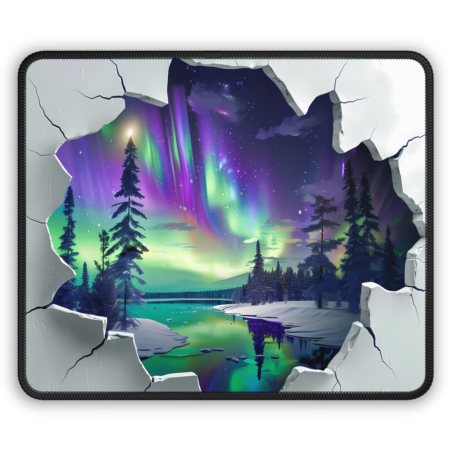 Northern Lights Through The Wall Mouse Pad