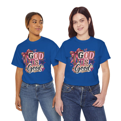 God Is Good Leopard Bow Christian T-Shirt