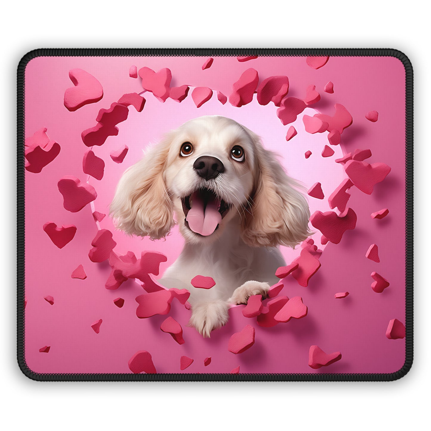 Puppy Love Hearts Mouse Pad