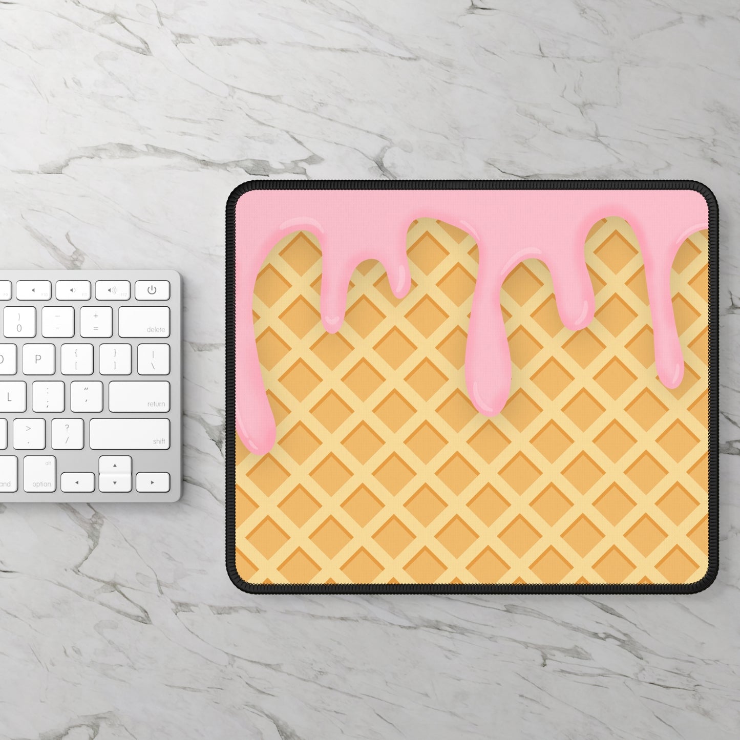 Strawberry Drip Waffle Mouse Pad