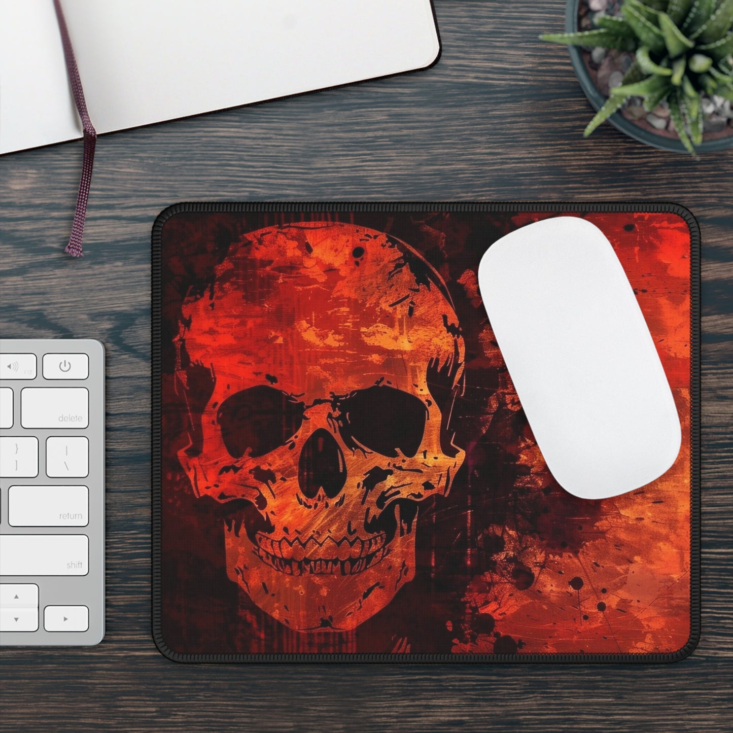 Crimson Chaos Skull Mouse Pad