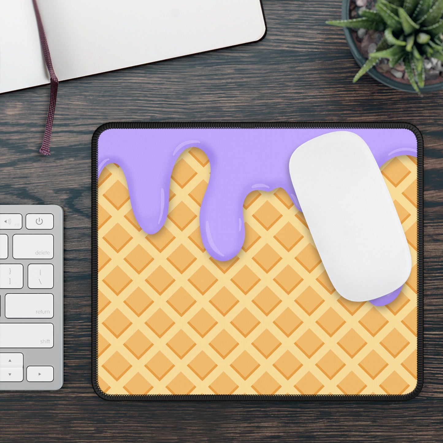 Lavender Drip Waffle Mouse Pad
