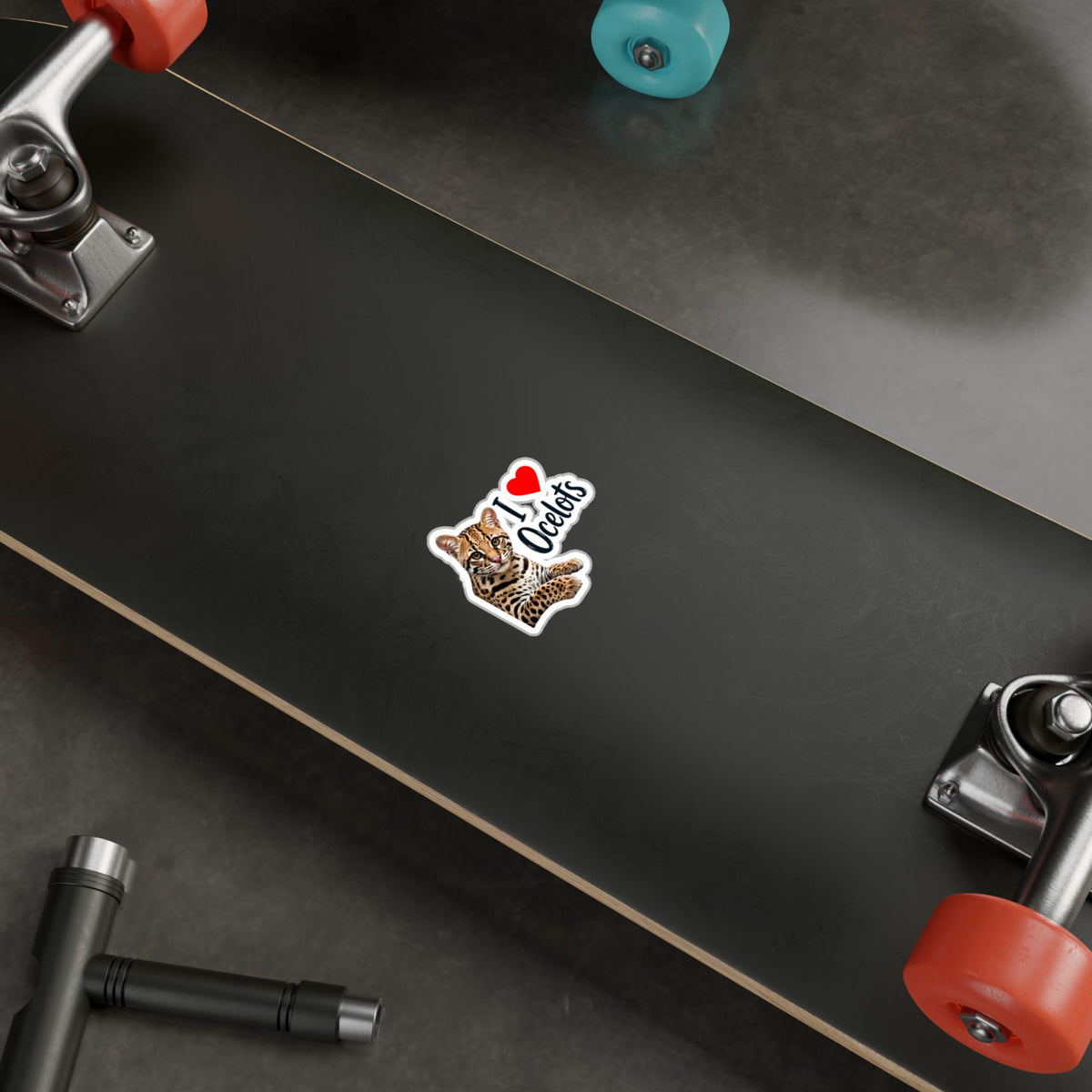 I Love Ocelots Kiss-Cut Vinyl Sticker