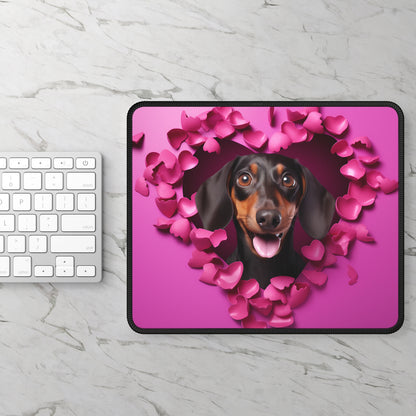 Dachshund Heart Bloom Mouse Pad