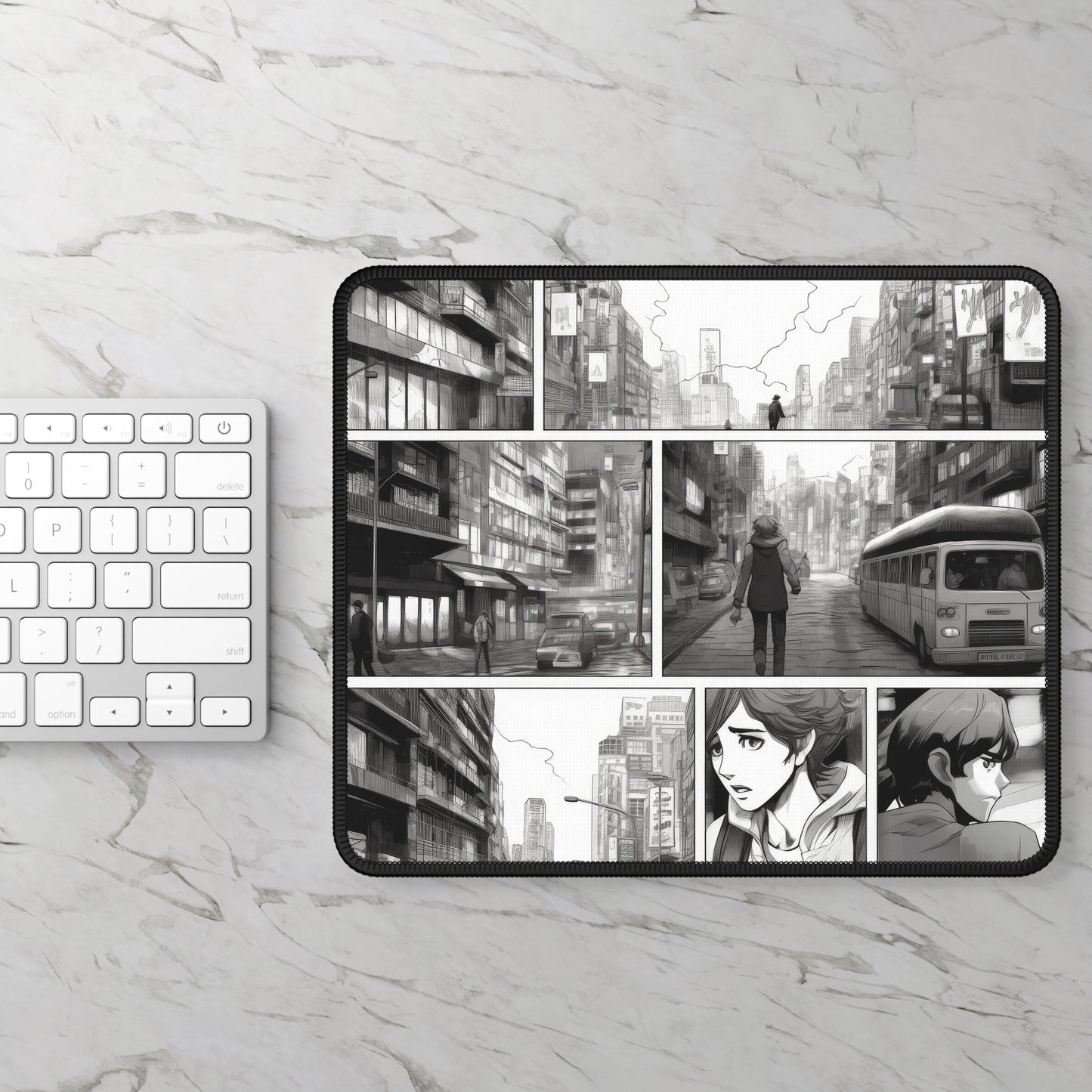 Urban Silence Comic Noir Mouse Pad