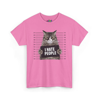 I Hate People Cat Mugshot T-Shirt