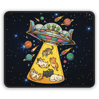 Alien Cat Abduction Mouse Pad
