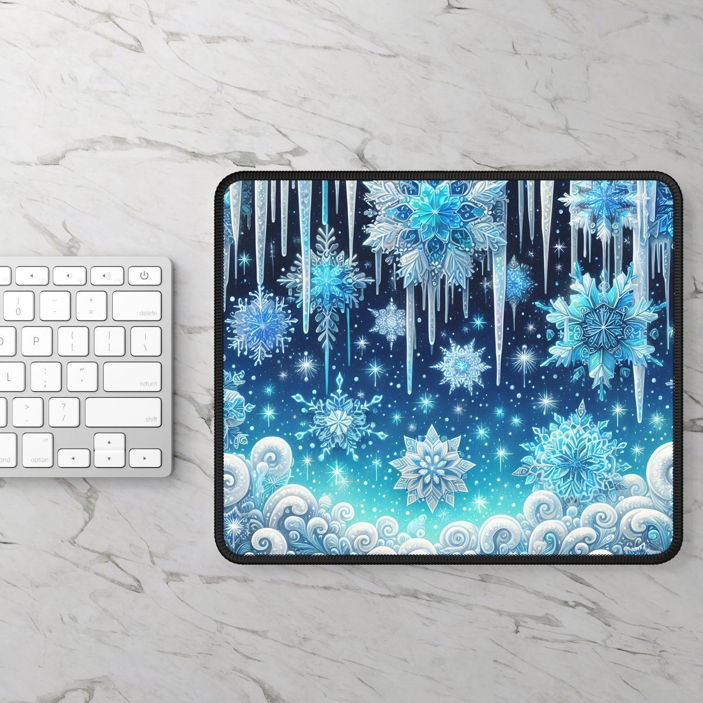 Frostfall Snowflake Mouse Pad