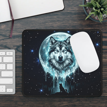Moonlit Wolf Spirit Mouse Pad