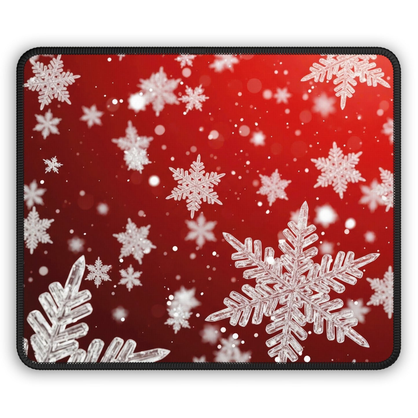 Classic Red Snowflake Christmas Mouse Pad