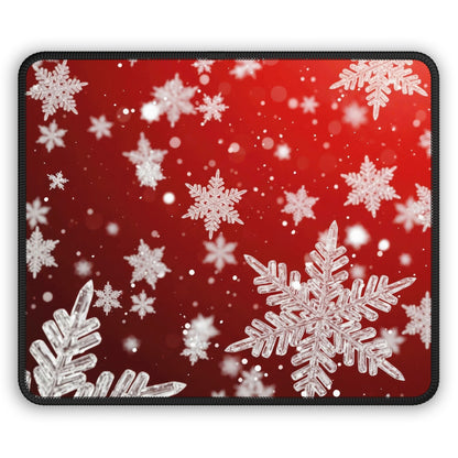 Classic Red Snowflake Christmas Mouse Pad