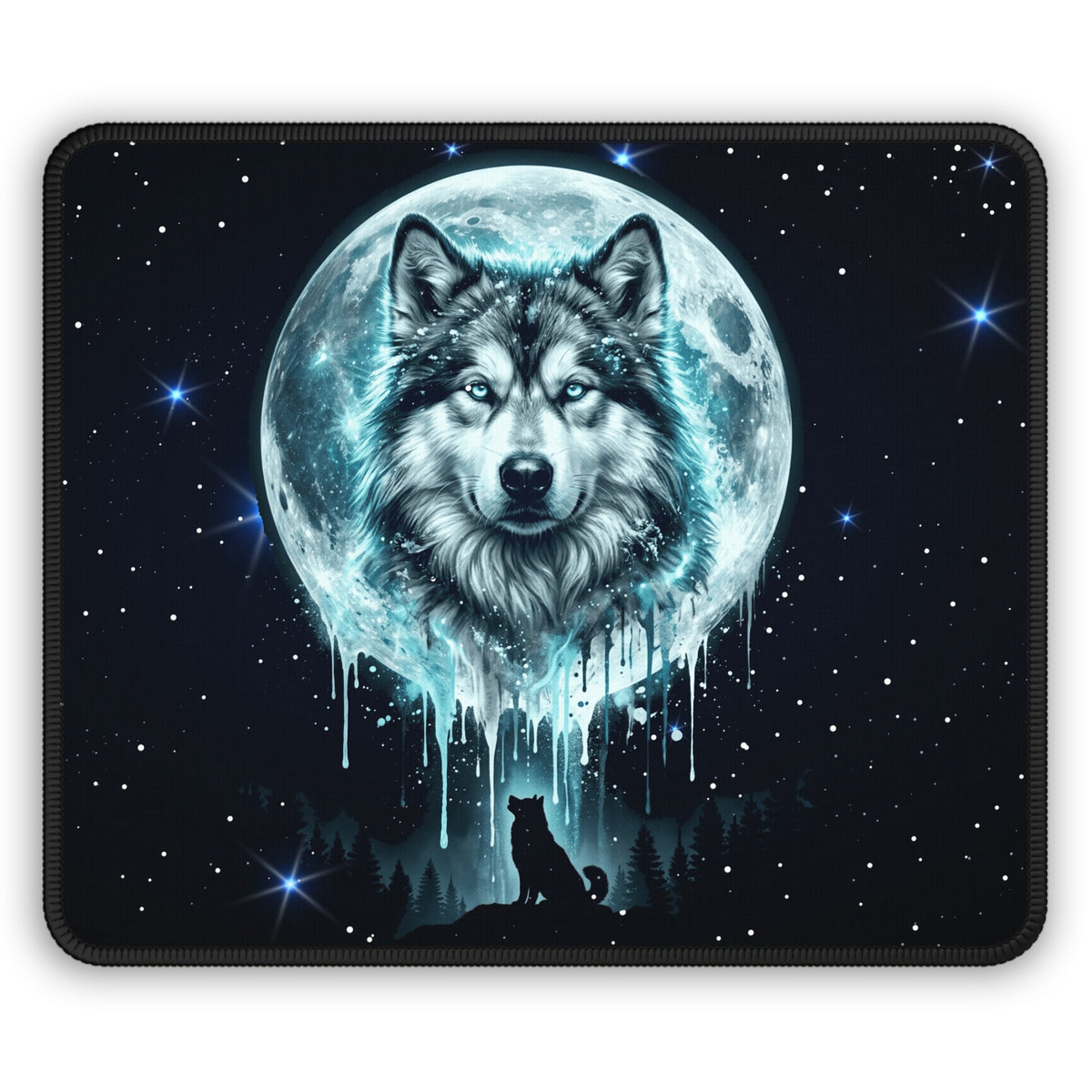 Moonlit Wolf Spirit Mouse Pad