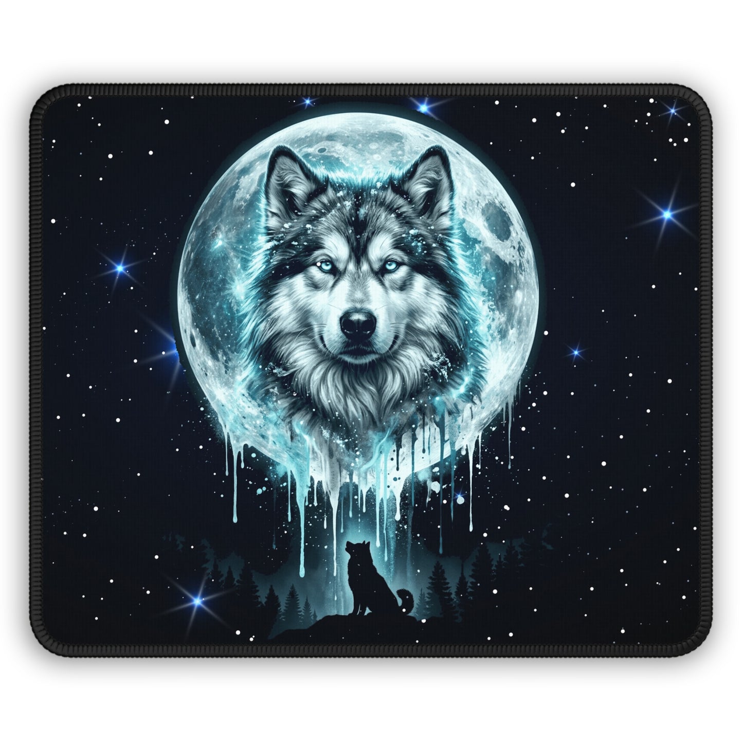 Moonlit Wolf Spirit Mouse Pad