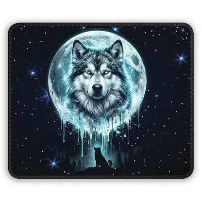 Moonlit Wolf Spirit Mouse Pad