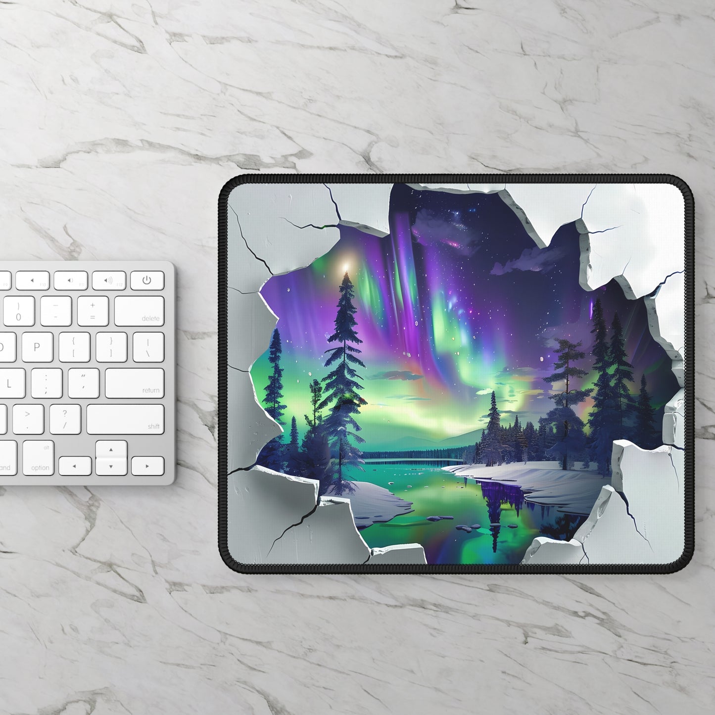 Gaming Mouse Pad — Aurora Nightscape Breakthrough (Northern Lights Landscape)