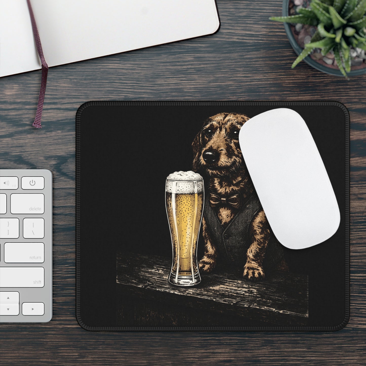 Dapper Dachshund at the Pub Mouse Pad
