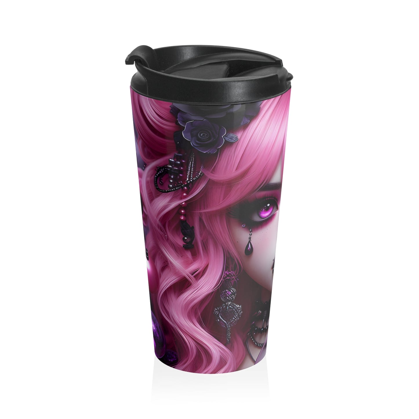 Gothic Pink Gaze Travel Mug