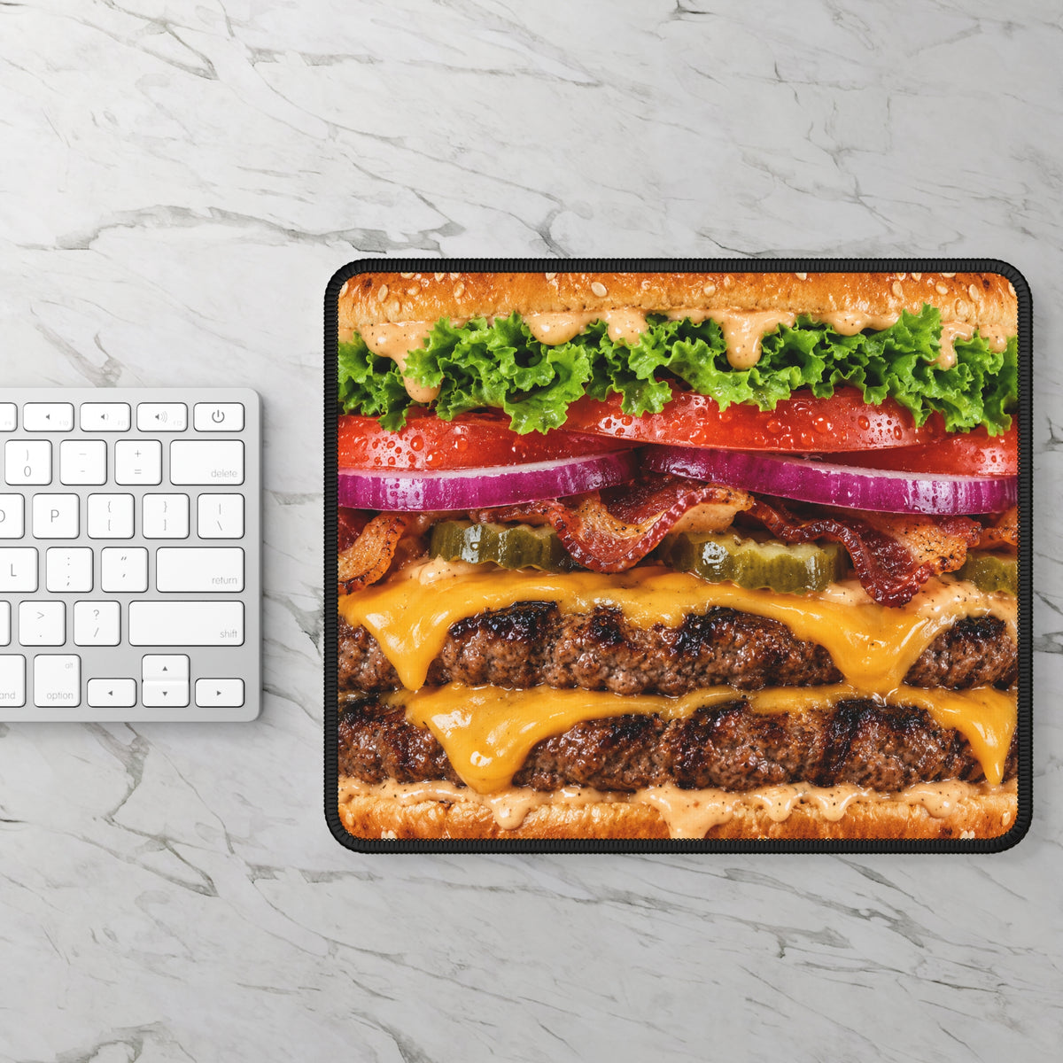 Double Bacon Cheeseburger Mouse Pad