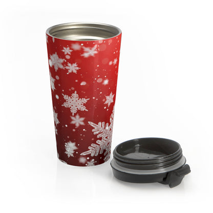 Crimson Snowfall Travel Mug