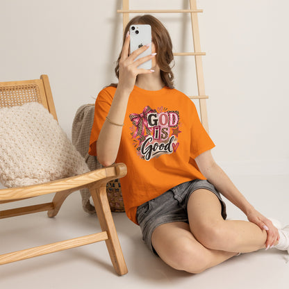 God Is Good Leopard Bow Christian T-Shirt