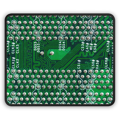 Green Circuit Grid Mouse Pad