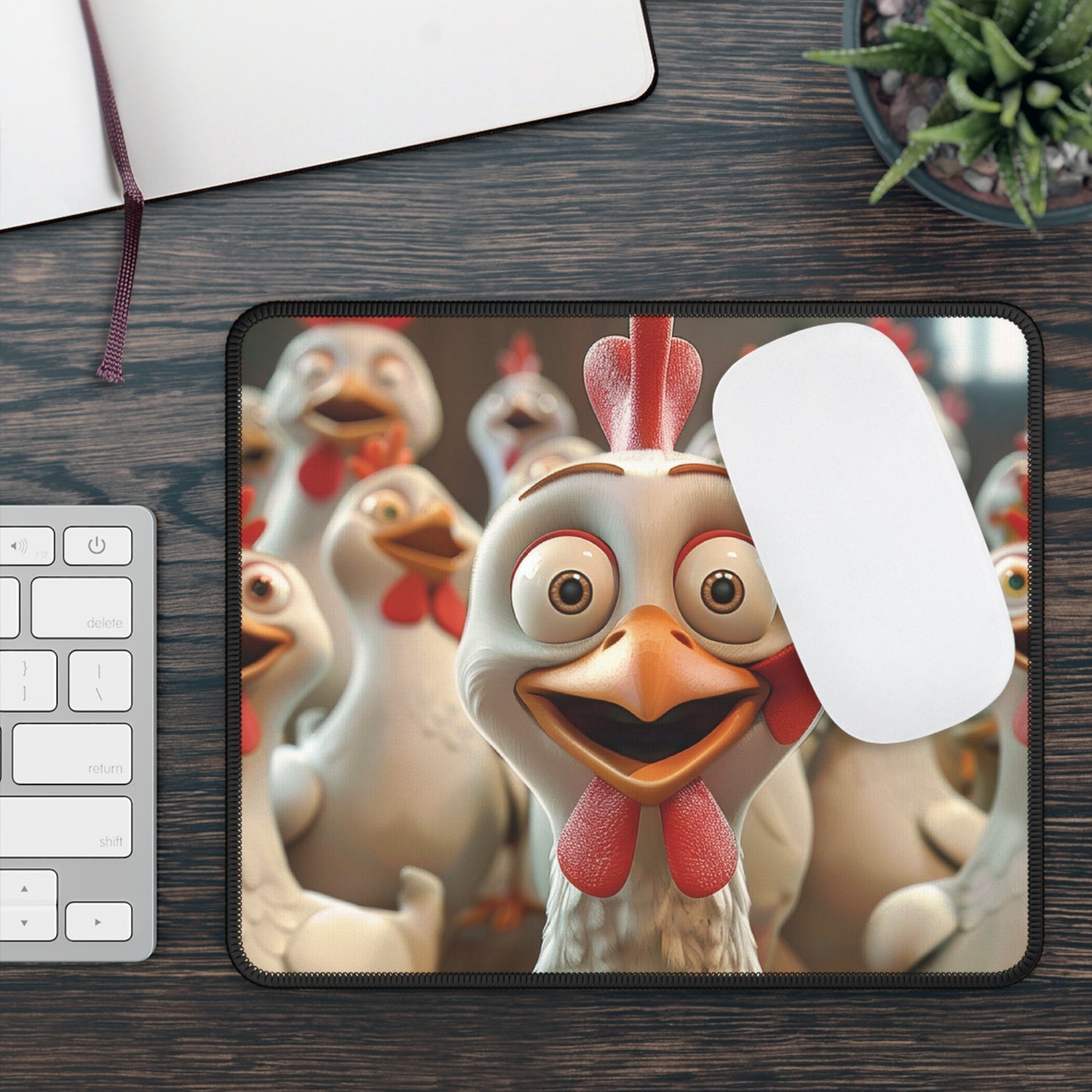 Clucking Chaos Chicken Mouse Pad